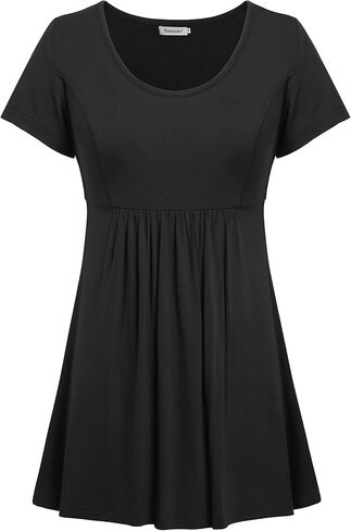 Tencole Womens Short Sleeve Summer Tunic Tops for Leggings Loose Fit Hide Belly Shirts Empire Waist Casual Tops in Kuwait