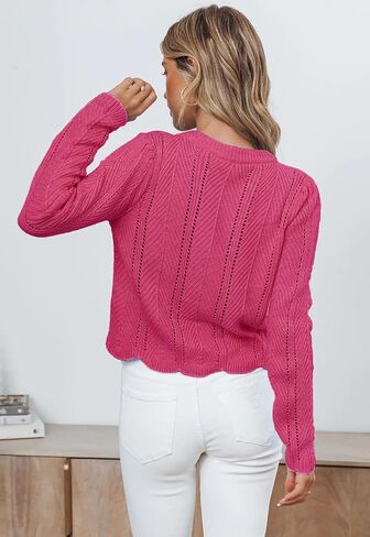 ANCAPELION 2023 Fall Sweater for Women Cozy Crew Neck Pullovers Solid Colors Ribbled Knitted Womens Tops in Saudi Arabia