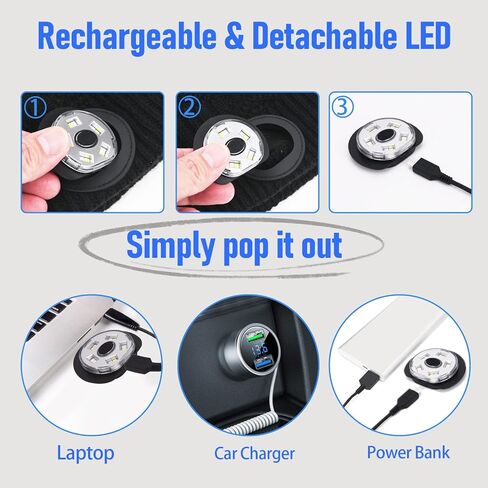 Upgraded LED Beanie Hat with Light Rechargeable Beanie with Light Detachable Headlamp Beanie Hat for Stocking Stuffers Unique Gifts for Men Unique Men Gifts Ideas Black in Kuwait