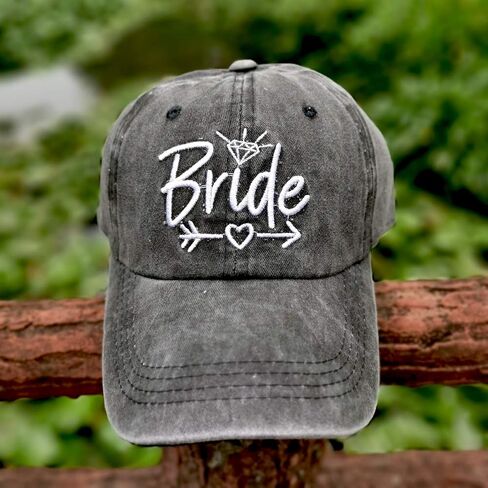 LOKIDVE Women's Bride Hat Embroidered Distressed Tribe Baseball Cap for Wedding Party in Kuwait