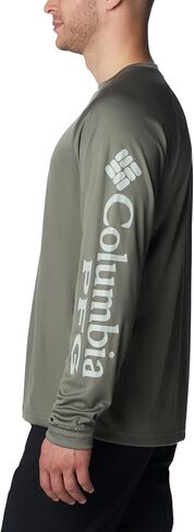 Columbia Men's Terminal Tackle Long Sleeve Shirt, Cypress/Cool Green Logo, Large in Saudi Arabia