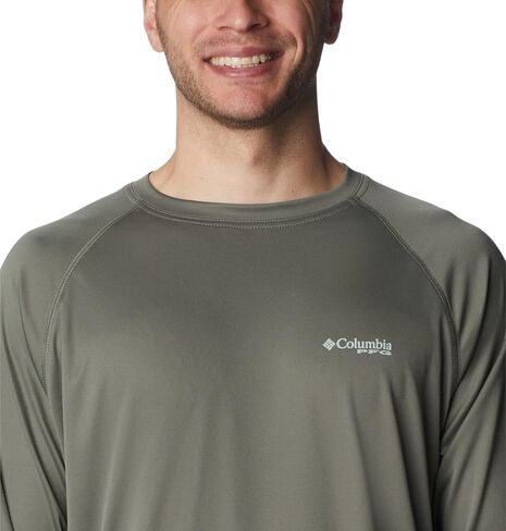 Columbia Men's Terminal Tackle Long Sleeve Shirt, Cypress/Cool Green Logo, Large in Saudi Arabia