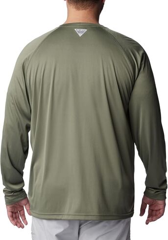 Columbia Men's Terminal Tackle Long Sleeve Shirt, Cypress/Cool Green Logo, Large in Saudi Arabia