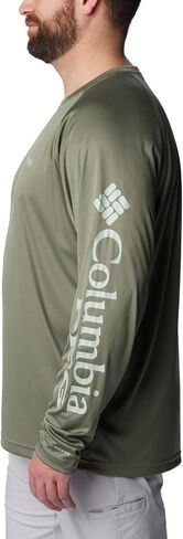Columbia Men's Terminal Tackle Long Sleeve Shirt, Cypress/Cool Green Logo, Large in Saudi Arabia
