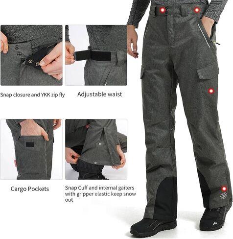 HARD LAND Men's Snow Ski Pants Waterproof Insulated Winter Windproof Snowboard Pants in Saudi Arabia