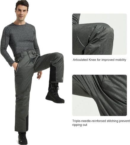 HARD LAND Men's Snow Ski Pants Waterproof Insulated Winter Windproof Snowboard Pants in Saudi Arabia