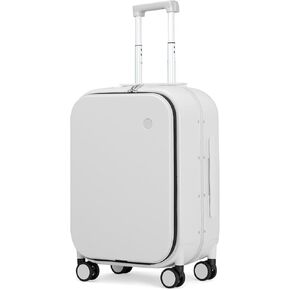 Luggage Suitcase with Spinner Wheels, 24'' Checked Travel Luggage Aluminum Frame PC Hardside with TSA Lock & Cover - Avocado Green