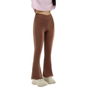 Girls’Flare Leggings Cross Waist Bell Bottoms Yoga Pants for Girls 7-14 Years in Saudi Arabia