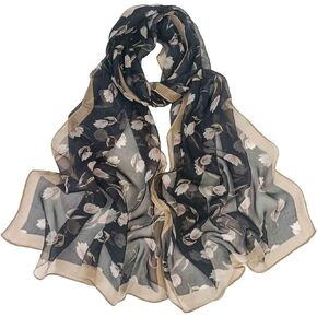 Pokeedioty Scarfs for Women Lightweight Scarves Elegant Floral Pattern Sheer Scarfs Shawls Wraps