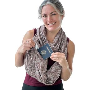 WAYPOINT GOODS Infinity Travel Scarf: Keep Essentials Safe | Anti-Theft Hidden Zipper Pocket | Perfect for Airplane