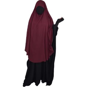 Assabiroun Khimar Modest Clothes for Muslim Women One Piece Headscarf Instant Hijab for Prayer and Hijab Niqab Face Veil