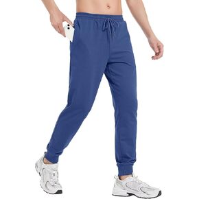 MAGCOMSEN Mens Cotton Joggers Sweatpants with Pockets Lightweight Running Workout Trainning Jogging Pants for Men