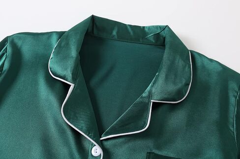 Vopmocld Big Kids Unisex Pjs Set Girls Boys Silk Pajama Sets Satin Clasic Sleepwear Long Sleeve 2 Pieces Button Down Nighty in Saudi Arabia