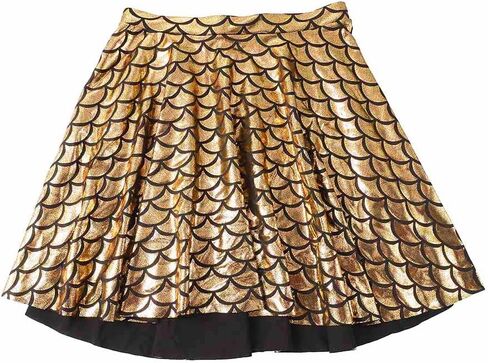 GRAEEN Mermaid Skirts Fish Scale Skater Skirts Sparkly Flared Pleated Mini Skirt High Waisted Costume Performance Skirt in Kuwait