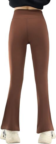 Girls’Flare Leggings Cross Waist Bell Bottoms Yoga Pants for Girls 7-14 Years in Kuwait