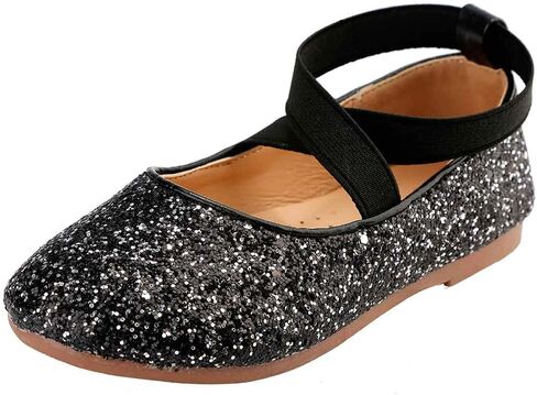 PrettyQueen Toddler Little Girls Glitter Dress Shoes Slip On Ballet Mary Jane Flats for Princess Wedding Party School in Kuwait