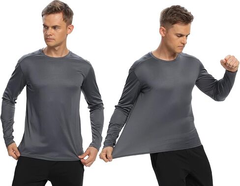 1 Pack/6 Pack Men’s Long Sleeve T Shirts,Running Sun Protection UPF 50+ Shirts Quick-Dry Workout T-Shirts in Saudi Arabia