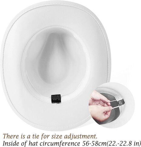 HUDANHUWEI Rhinestone Cowgirl Cowboy Hat Shiny Wide Brim Hat for Party in Saudi Arabia
