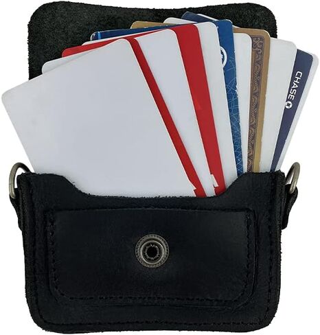 Hide & Drink, Leather Mini Briefcase Card Holder, Holds Up to 10 Cards Plus Folded Bills, Case, Cash Organizer, Accessories, Handmade (Bourbon Brown) in Kuwait