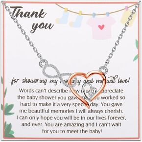 WSNANG Babyshower Hostess Necklace Baby Shower Thank You Gift for Host Hostess Jewelry With Message Card Infinite Love Heart Necklace in Saudi Arabia