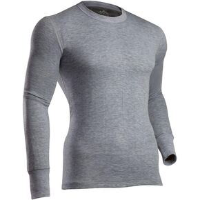 ColdPruf Platinum II Dual Layer Activewear Long Sleeve Crew Neck Men's Base Layer Top, Heather Grey, Medium in Kuwait