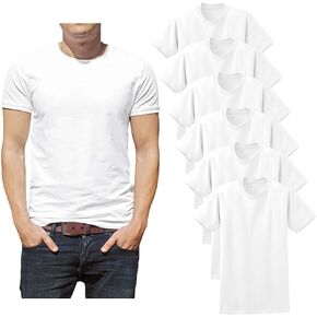 Classic Men's Short Sleeve Cotton Undershirts | Crew Neck T Shirt - Multi & Bulk Wholesale Packs