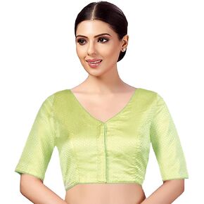 Chandrakala Women's V-Neck Blouse, Crop Top, (B213-P)