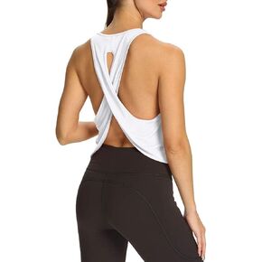 قمصان Mippo النسائية مفتوحة الظهر للتمرينات الرياضية ذات قصة متقاطعة من الخلف in Kuwait
