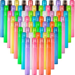 60 Pieces 10 ml Spray Bottles Plastic Spray Bottles Empty Fine Mist Sprayer Bottles Perfume Bottle for Travel Essential Oils Perfume Supplies (Clear)