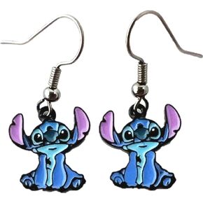 Stich Earrings Ohana Means Family Anime Cartoon Earrings for Boys Girls and Women in Kuwait