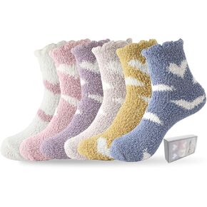 TOCONFFON Womens Fuzzy Socks Slipper Soft Plush Warm Fluffy Winter Sleep Cozy Socks for Women Bulk Boxed Set
