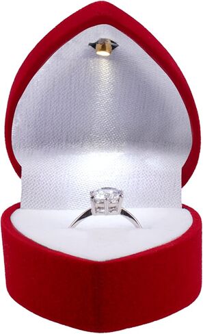 صندوق خاتم قلب نوبل مع ضوء - صندوق خاتم خطوبة LED فريد من نوعه لخاتم الاقتراح أو المناسبات الخاصة (أسود) in Kuwait