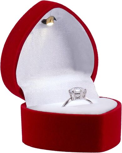 صندوق خاتم قلب نوبل مع ضوء - صندوق خاتم خطوبة LED فريد من نوعه لخاتم الاقتراح أو المناسبات الخاصة (أسود) in Kuwait