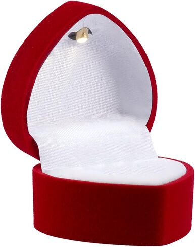 صندوق خاتم قلب نوبل مع ضوء - صندوق خاتم خطوبة LED فريد من نوعه لخاتم الاقتراح أو المناسبات الخاصة (أسود) in Kuwait