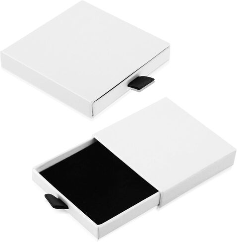Yolev 2 Pack Jewelry Gift Boxes Cardboard Jewelry Boxes, 2.9x3.1x0.7Inch Small Gift Boxes for Bracelets Earrings Necklaces Jewelry Gift (Black) in Kuwait