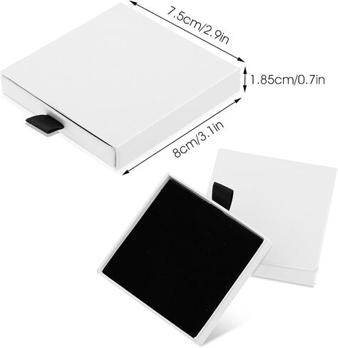 Yolev 2 Pack Jewelry Gift Boxes Cardboard Jewelry Boxes, 2.9x3.1x0.7Inch Small Gift Boxes for Bracelets Earrings Necklaces Jewelry Gift (Black) in Kuwait