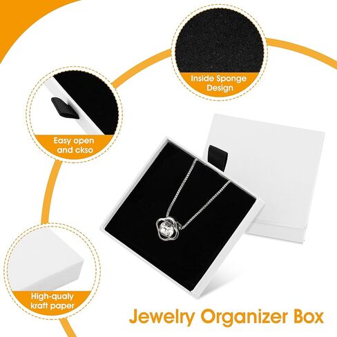 Yolev 2 Pack Jewelry Gift Boxes Cardboard Jewelry Boxes, 2.9x3.1x0.7Inch Small Gift Boxes for Bracelets Earrings Necklaces Jewelry Gift (Black) in Kuwait