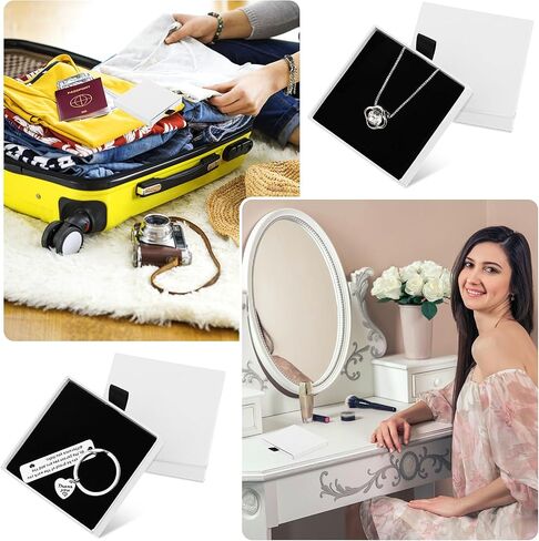 Yolev 2 Pack Jewelry Gift Boxes Cardboard Jewelry Boxes, 2.9x3.1x0.7Inch Small Gift Boxes for Bracelets Earrings Necklaces Jewelry Gift (Black) in Kuwait