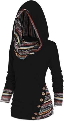 DRESSFO Womens Hoodies Long Sleeve Hooded Shirts Casual Pullover Sweatshirts 2023 Fall Hooded Tops in Kuwait