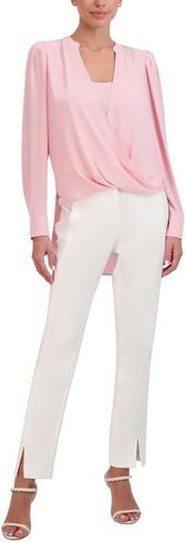 BCBGMAXAZRIA Women's Relaxed Faux Wrap Top Long Sleeve in Saudi Arabia