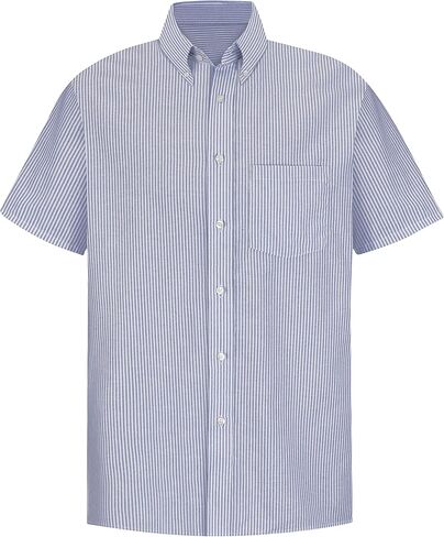 Red Kap Men's Standard Short Sleeve Executive Oxford Dress Shirt, Blue/White Stripe, X-Large in Saudi Arabia