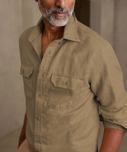 قميص رجالي من CALSUZ من الفلانيل بأزرار سفلية وأكمام طويلة منقوشة مع جيب وسترات قميص من الفلانيل غير رسمية فضفاضة in Kuwait