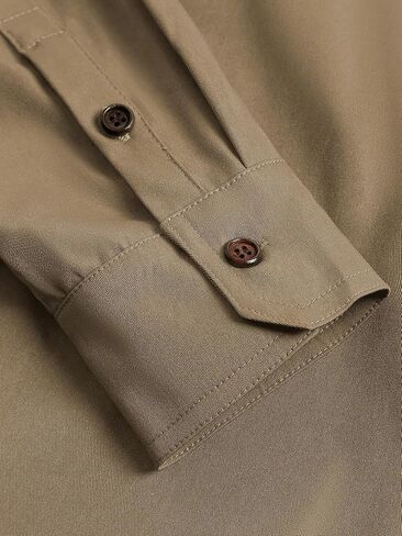 قميص رجالي من CALSUZ من الفلانيل بأزرار سفلية وأكمام طويلة منقوشة مع جيب وسترات قميص من الفلانيل غير رسمية فضفاضة in Kuwait