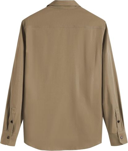 قميص رجالي من CALSUZ من الفلانيل بأزرار سفلية وأكمام طويلة منقوشة مع جيب وسترات قميص من الفلانيل غير رسمية فضفاضة in Kuwait