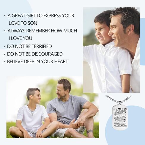 قلائد على شكل كلب لابني من أبي أم أريد أن أصدق بعمق في قلبك القوات الجوية العسكرية البحرية قوات السواحل قلادة عيد الميلاد والتخرج ، مجموعة من 2, ستانلس ستيل, حجر الراين in Kuwait