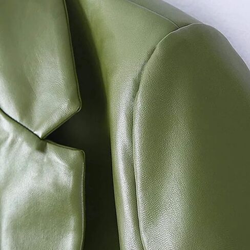 سترات MJORI النسائية الطويلة المصنوعة من الجلد الصناعي ذات الحجم الكبير، ملابس خارجية من البولي يوريثان مع جيب in Kuwait