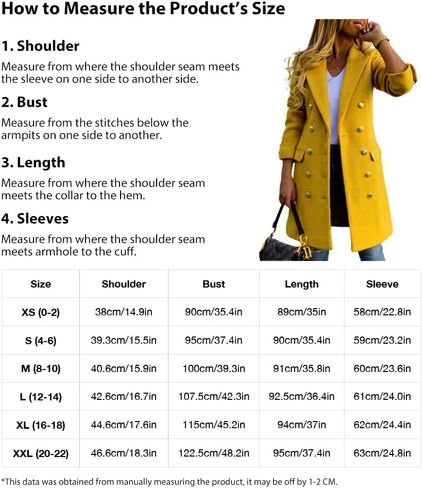 Kinghua Winter Wool Coats for Women Double Breasted Notched Lapel Mid-Long Peacoat Jackets in Saudi Arabia