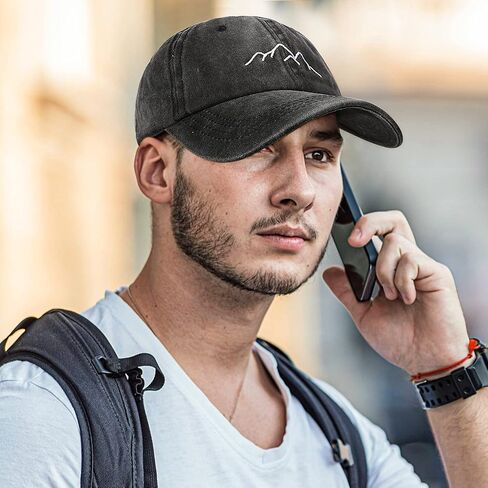 قبعة بيسبول TreatMe للرجال - قبعات كروية للرجال قبعة بيسبول عتيقة من القطن المغسول قابل للتعديل قبعات للآباء من سائقي الشاحنات والرياضات الخارجية in Kuwait
