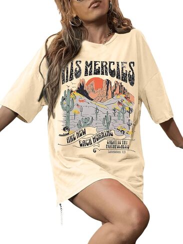 قمصان نسائية مسيحية كبيرة الحجم قمصان مسيحية ملهمة بإيمان يسوع تيشيرتات آية الكتاب المقدس كاجوال تي شيرت in Kuwait