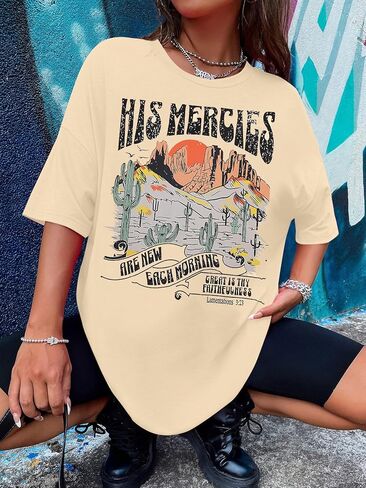 قمصان نسائية مسيحية كبيرة الحجم قمصان مسيحية ملهمة بإيمان يسوع تيشيرتات آية الكتاب المقدس كاجوال تي شيرت in Kuwait